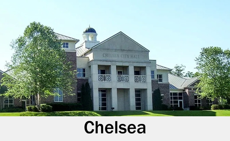 Historic city hall in Chelsea, Alabama for weddings