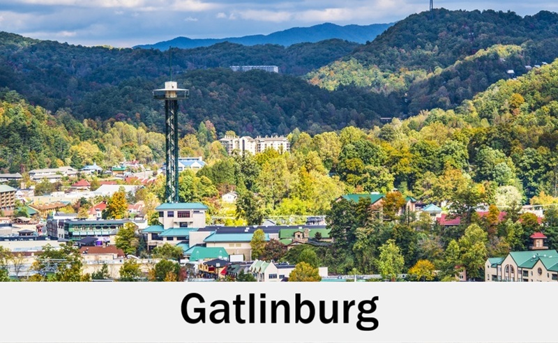 Gatlinburg, Tennessee mountain town popular for weddings