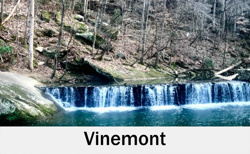 Waterfall near Vinemont, Alabama for romantic wedding portraits