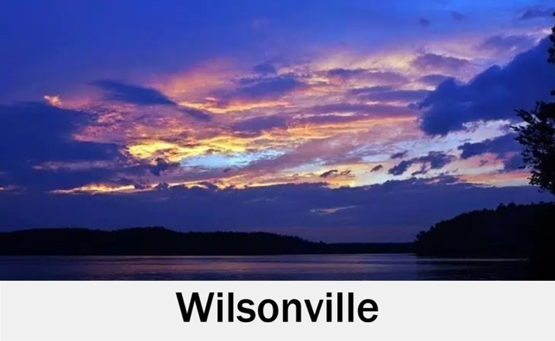 Wilsonville, Alabama lake sunset backdrop for weddings
